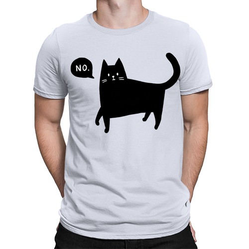 Cat Says No Horror Scary Funny Animal Lovers Gift Mens Womens T-Shirts Top #D - Picture 5 of 6