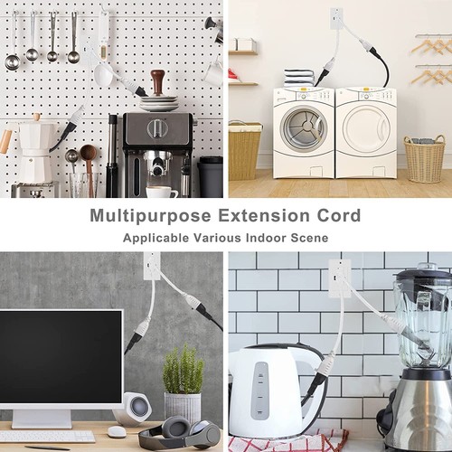 6/8/25/50Feet 16/3 Extension Cord Indoor Outdoor White Heavy Duty