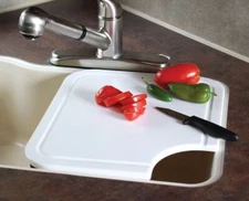 Camco RV Sink Mate Cutting Board Cover Work Area Camper Trailer Kitchen White