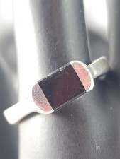 Vintage Sterling Silver 6mm Black Onyx Ring Size 6.5 - 3.2 Grams