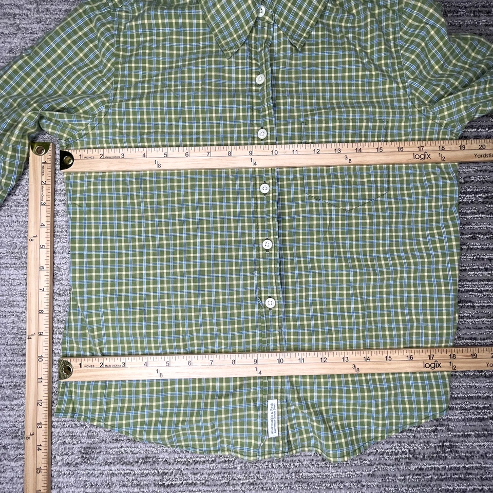 Camisa Abercrombie Talla M Niños Niñas Abotonada Manga Larga Cuello Verde Foto 2 de 4