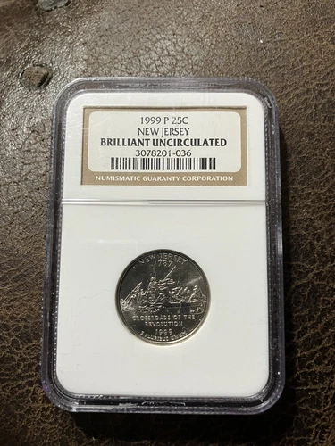 1999 P New Jersey State Quarter Brilliant Uncirculated NGC