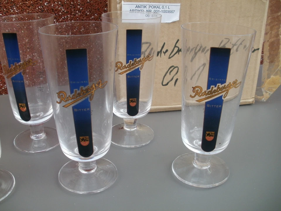 6 x Radeberger Bitter Schnapsgläser Schnaps-Gläser Pokal 2cl/4cl mit Eichstrich - Bild 2 von 3