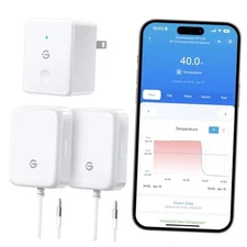  WiFi Refrigerator Thermometer with Alarm, Wireless Digital 1 Gateway+2 Sensor