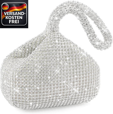 Damen Abendtasche mit Strass - Glitzernde Clutch für Ball, Hochzeit, Party, L