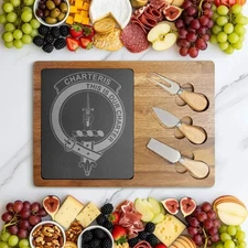 Charteris Clan Crest Engraved Charcuterie Board