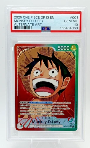 2025 One Piece Monkey D. Luffy Leader Alt Art #OP13-001 PSA 10 GEM MINT ENGLISH