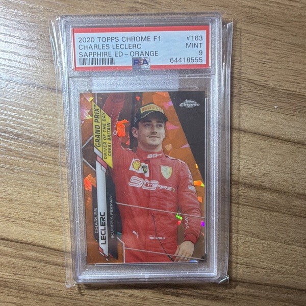 Topps 2020 Chrome Sapphire F1 Charles Leclerc RC #163 Orange Refractor /25 PSA 9