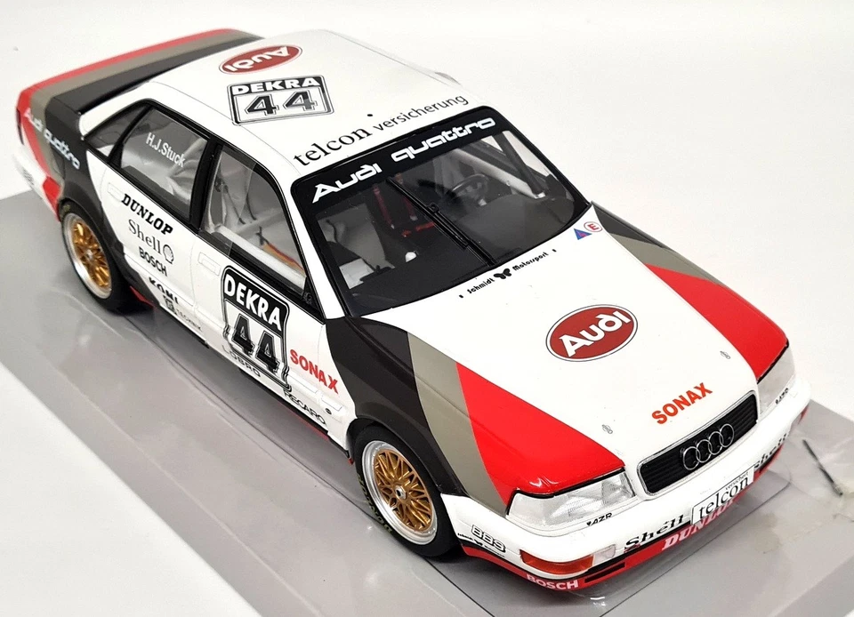 Werk83 1/18 Audi V8 DTM #44 H.J. Coche modelo diecast Stuck 1990 (espejos TLC) Foto 4 de 4