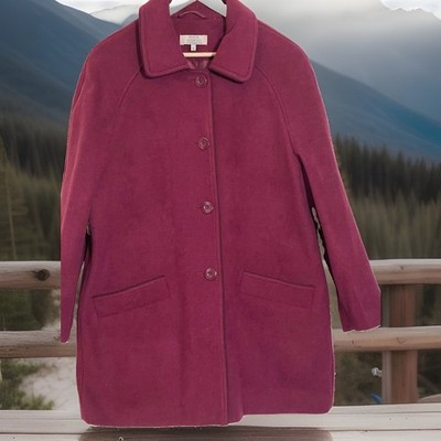 HONOR MILL-BURN-Klassischer Stil dunkel-lila Wintermantel mit Knöpfen-Damen-UK-16 