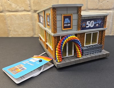 #ad ALDI Limited Edition 50th Birthday Anniversary Miniature Store New w tag $29.99