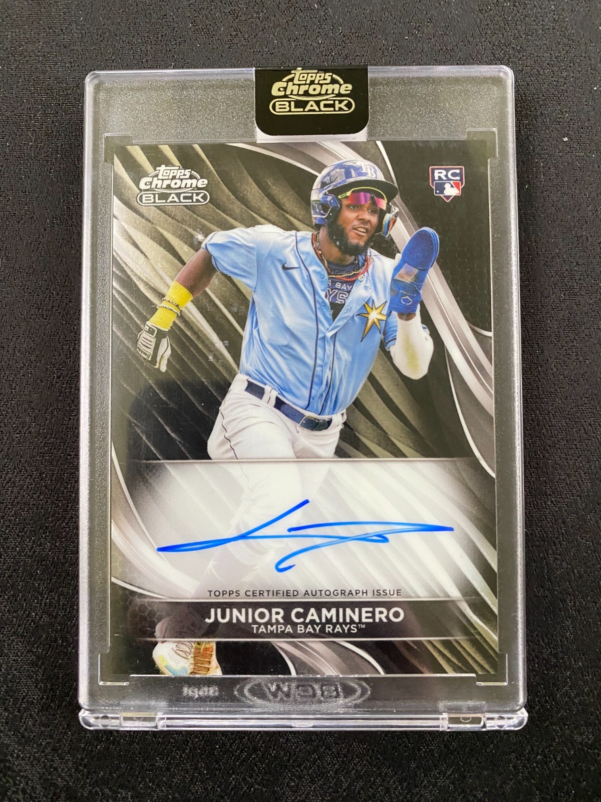 Junior Caminero 2024 Topps Chrome Black Rookie Auto #CBA-JCA