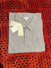 Sunspel Riviera Polo Shirt Men  s XXL Grey Cotton Made In Portugal