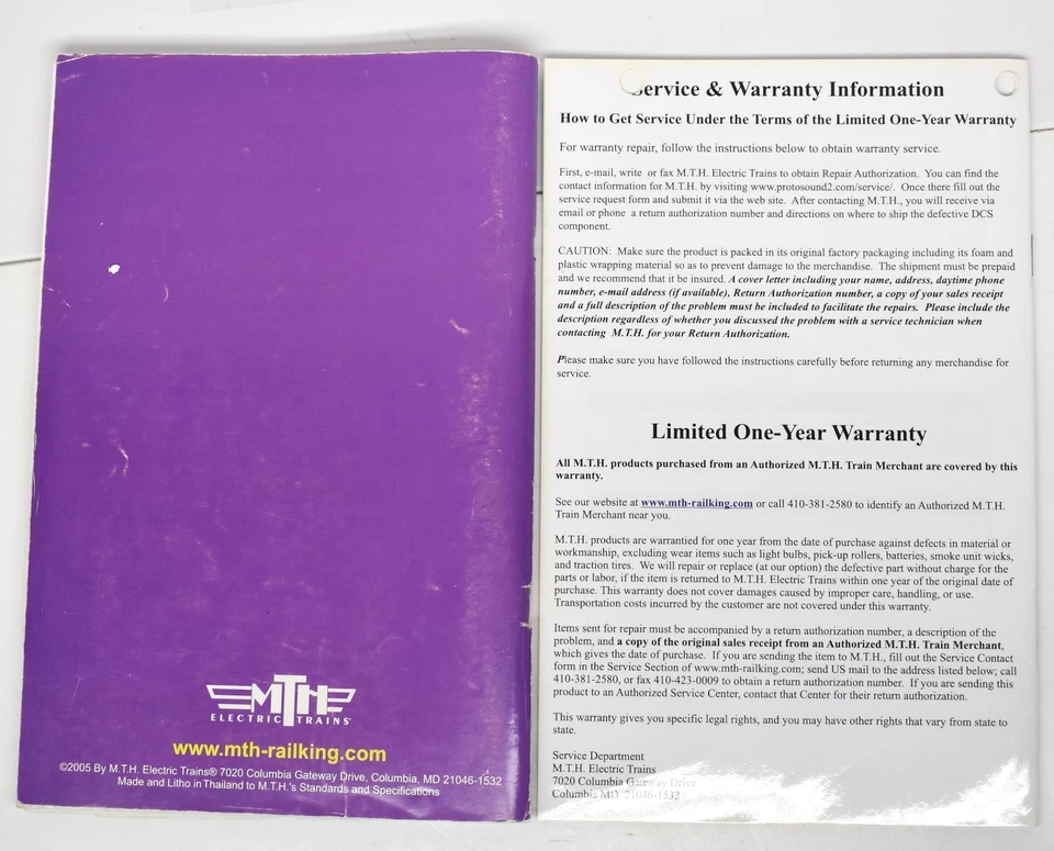 MTH DCS DIGITAL COMMAND SYSTEM USER'S MANUAL 3RD EDITION + AIU OPERATOR'S MANUAL - Image 2 of 4