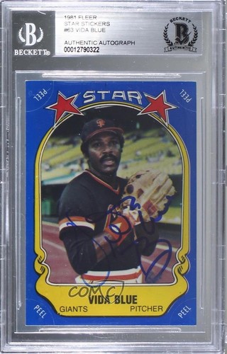 Bas Authenticated Sticker BAS 1981 Fleer Star Stickers Vida Blue #63 BGS Authentic Auto | eBay