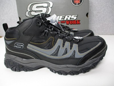 Skechers Work Relaxed Fit Holdredge Rebem Steel Toe Boots Shoes Black Mens Sz 9