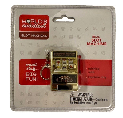 Real Mini Jackpot Lucky Charm Keychain - World's Smallest Slot Machine New