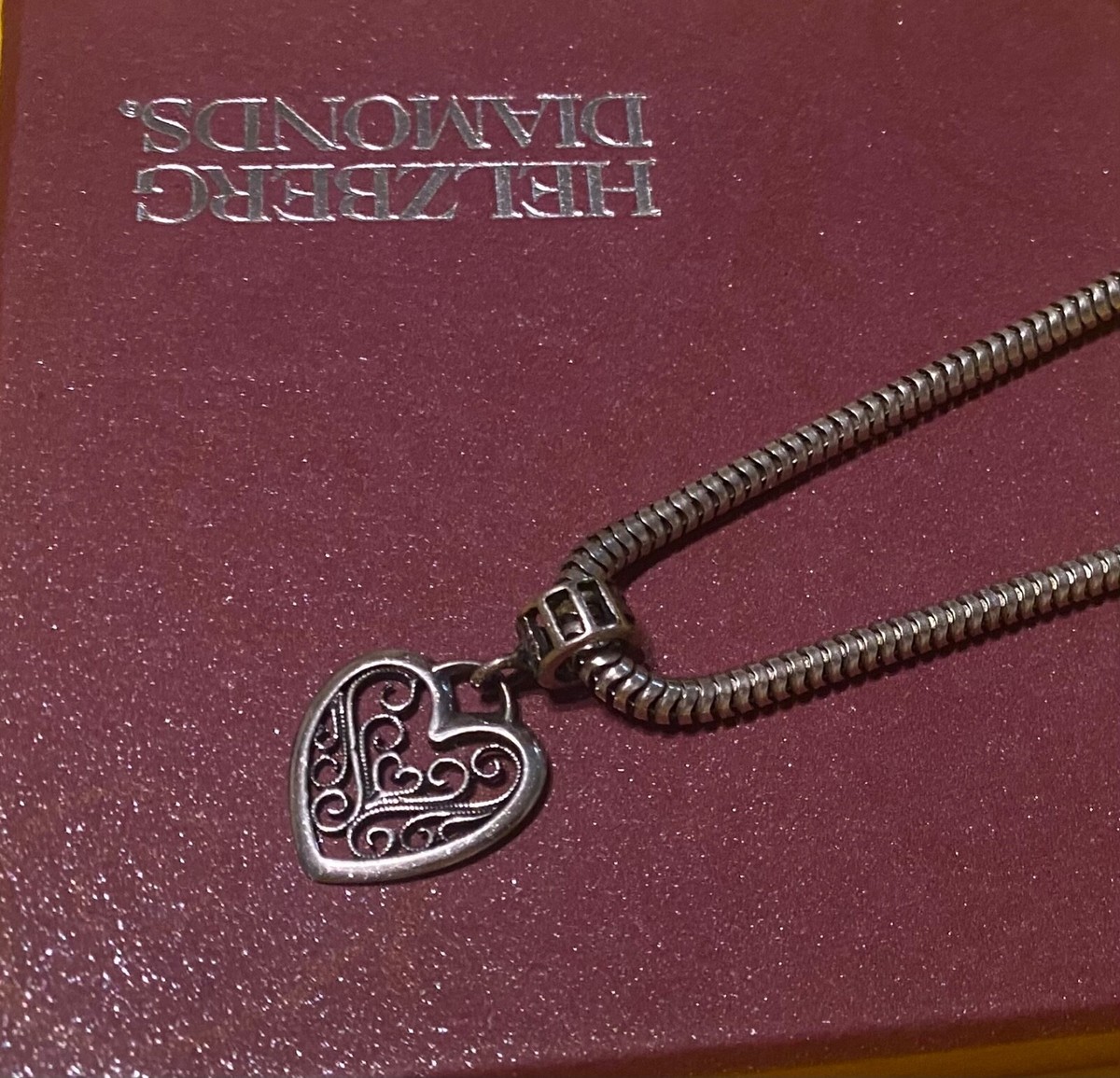 EXPRESSIONS HELZBERG DIAMONDS 925 Silver CHARM HEART DANGLE Charm