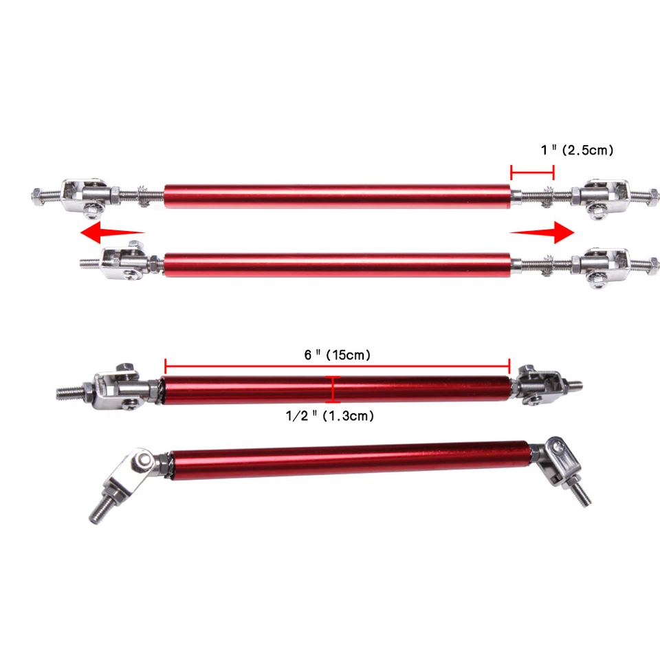Para Chevy Camaro Rojo Ajuste Parachoques Delantero Labio Divisor Puntal Barra de Soporte para Atar Barras Foto 4 de 4