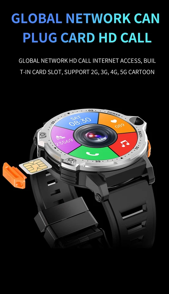 4G Smartwatch Sport Wristwatch with Dual Camera WiFi Video Call Unlocked Phone - Image 4 of 4
