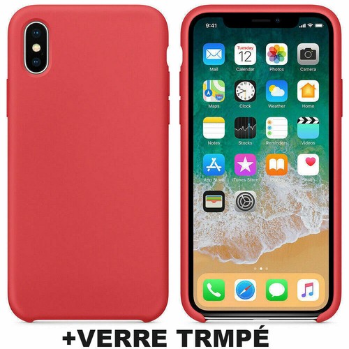 Coque Silicone pour iPhone 6 7 8 XR XS MAX X 14 13 12 Pro 11 SE + Verre trempé - Photo 13/23