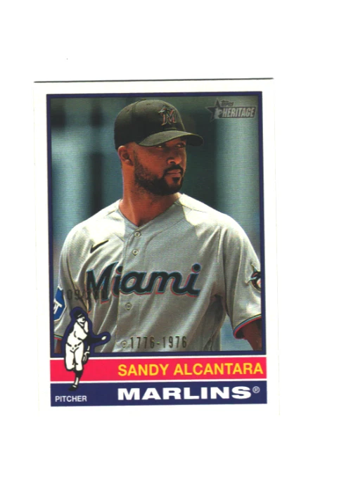 2025 Sandy Alcantara Topps Heritage Bicentennial 1776/1976 Card! # 109/200!