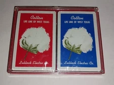 Vintage Redislip Playing Cards- Lubbock Electric Co-2 Sealed Decks-Cotton-WTexas