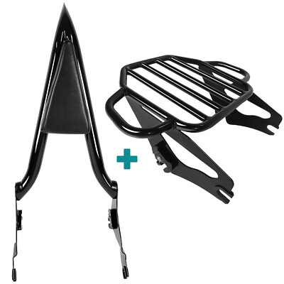 Backrest Sissy Bar Luggage Rack for Harley Road King Street Electra Glide 09-Up