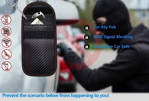 2x Car Key Signal Blocker Case Cage Fob Pouch Keyless Blocking Bag Porsche Gt3 - Picture 3 of 5