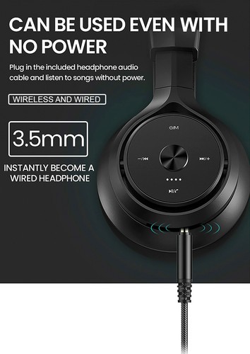 Auriculares inalámbricos Bluetooth Picun P28S bajo sobre la oreja teléfono y cable - Imagen 7 de 9