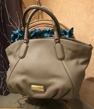 Gorgeous!*** NWT Marc by Marc Jacobs New Q Fran Leather Satchel Bag Large Cement