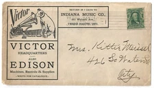 US 1907 His Master's Voice Cover - Victor Edison - Indiana Music Co Terre Haute.