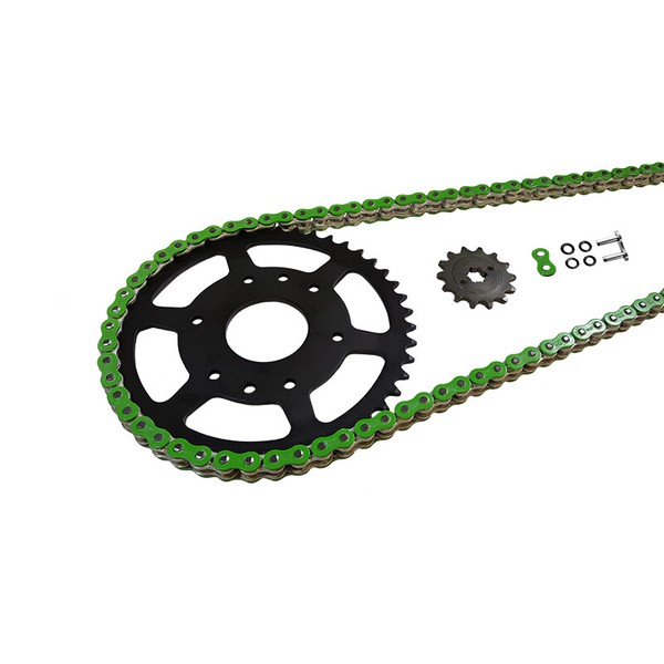 Kettensatz Ek-Chain 530 MVXZ-2 FüR Suzuki RF600 Modelljahr 1996-1997 Farbe GrüN-image