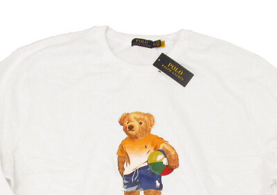 スウェット・トレーナー POLO RALPH LAUREN Polo Bear Fleece Sweatshirt White MNPOKNI1 POLO RALPH LAUREN Men's Polo Bear Limited Crewneck Fleece