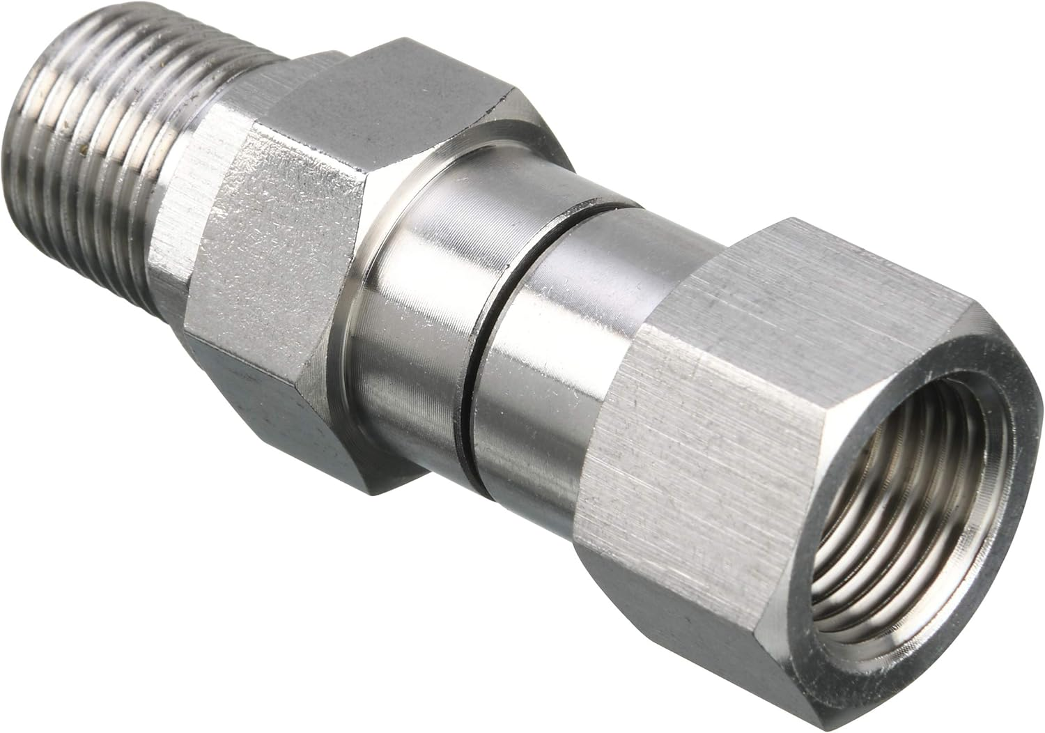 High-Pressure 3/8 Inch NPT Swivel Fitting for Pressure Washers - Stainless Steel