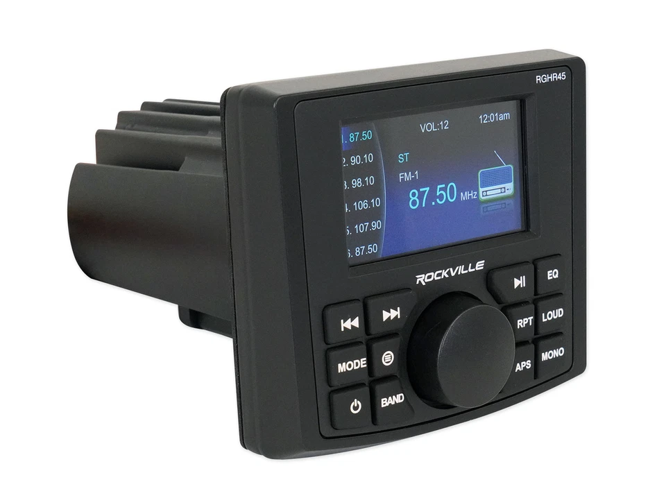 Rockville RGHR45 4 Zone Marine Gauge Hole Receiver Bluetooth/Radio/Wired Remote - Image 2 of 4