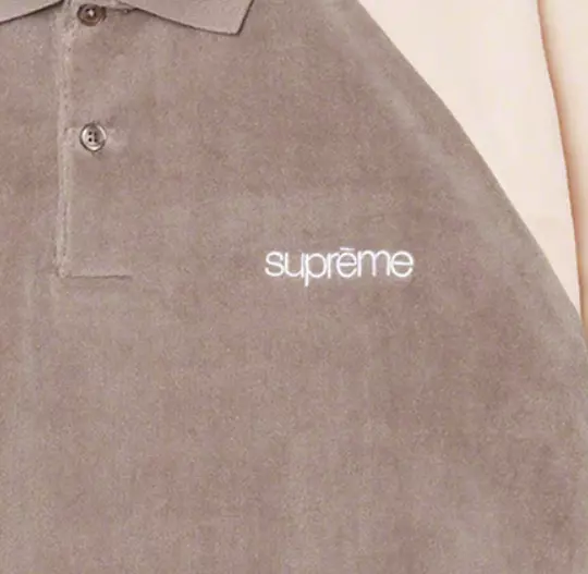 Supreme Paneled Velour L/S Polo Light Brown Size Small FW22 | eBay