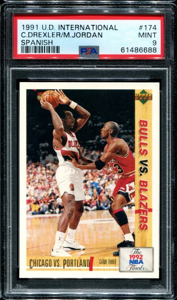 PSA 9 MINT 1991 INTERNATIONAL SPANISH DREXLER MICHAEL JORDAN #174