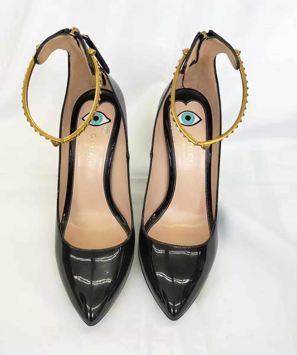 Gucci black and gold best sale shoes