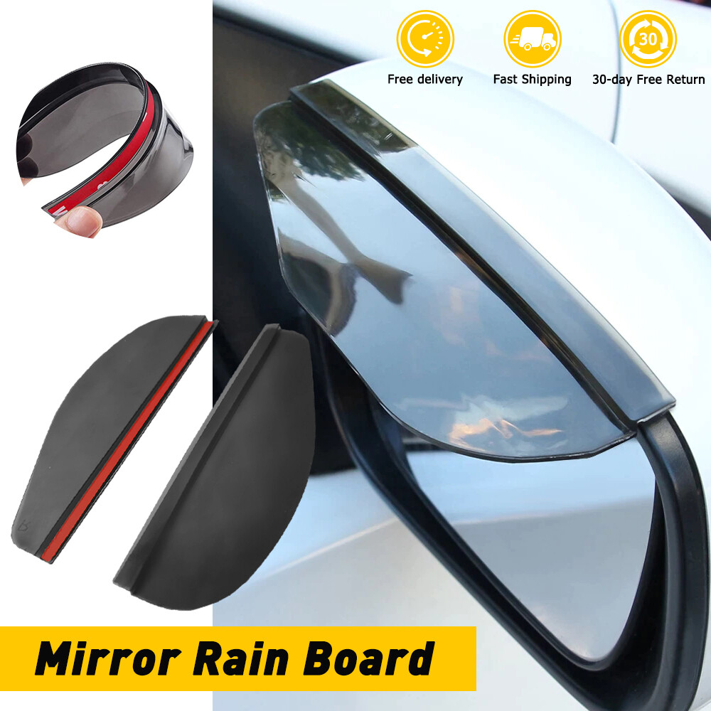 2x Rear Rain Mirror View Board Eyebrow Sun Guard Visor Car Accessories Black SFT