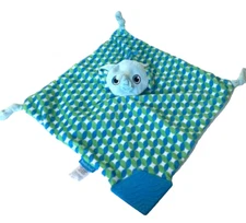 BooginHead Elephant Blue Green Teether Security Blanket Lovey Knotted Plush