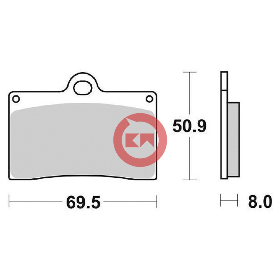 Accossato Bremsbeläge Gesintert – Für Moto Guzzi 1100 California Titanium (ab 2003), 74.9 X 55.5 X 8.5 Mm