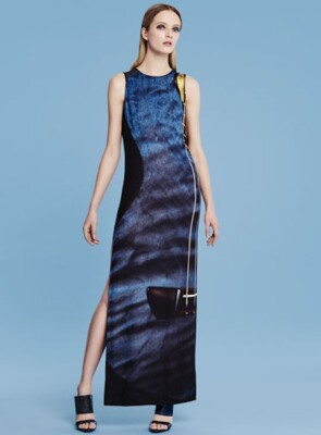 Akris Punto Guitar-Print Ankle-Length Dress SZ 42 = US 10 NWOT