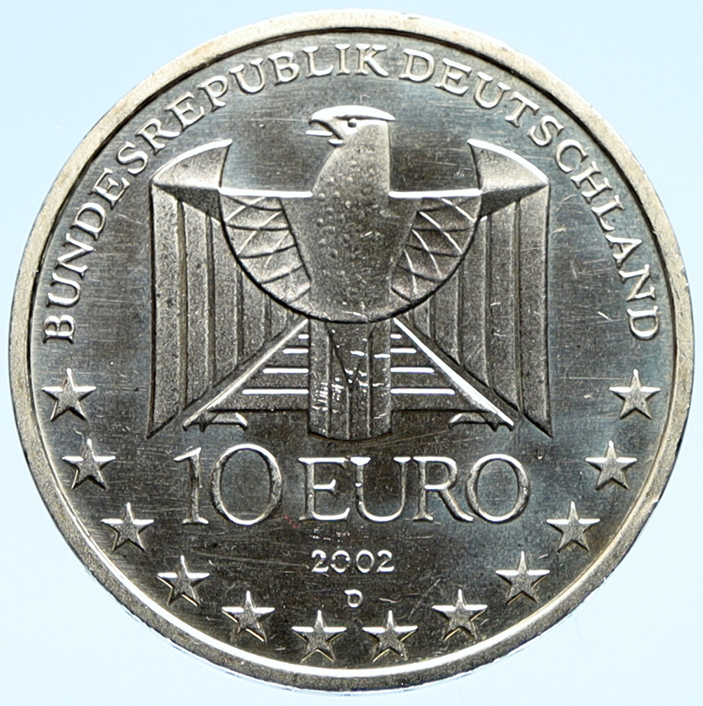 2002 D GERMANY German Subway Anniversary BU Silver German 10 Euro