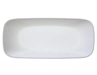   1 Corelle PURE WHITE Winter 10x5 APPETIZER TRAY Serving Platter Oblong Plate
