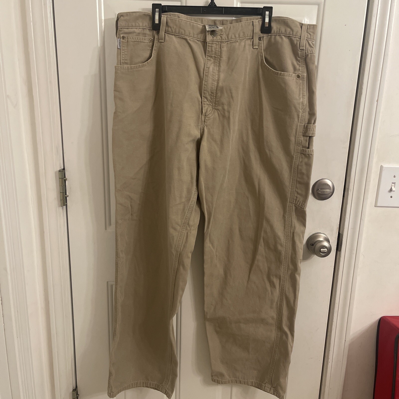 Carhartt Men’s  Canvas Work Pants for Size 42Wx32 L - Tan Excellent  Condition
