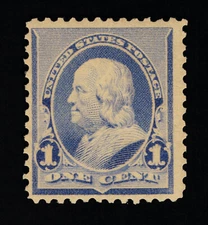 VERY AFFORDABLE GENUINE SCOTT #219 F-VF MINT OG NH 1890 ABNC 1¢ DULL BLUE #11501