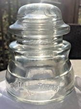 Vintage Whitall Tatum No. 1 Clear Glass Insulator 76-46 Made in USA