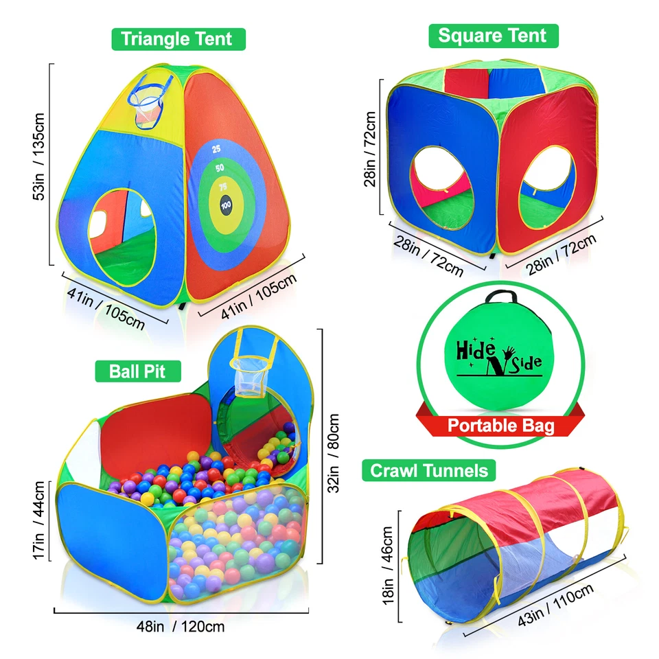 Fun Gift Kids Ball Pit Play Tents, Tunnels, Dart &Target Walls, FREE Fast Ship!! - Image 3 of 4