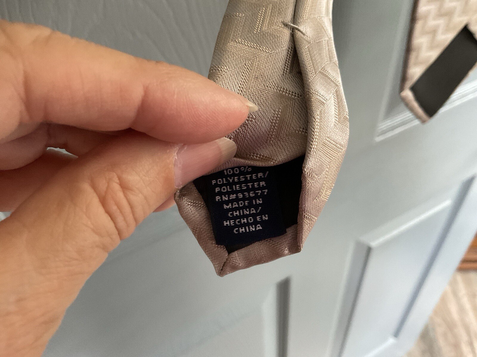 Stafford Essentials Polyester Tie Solid Silver To… - image 4